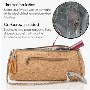 GGW Insulated Single Bottle Cross Body Wine Purse | Cork